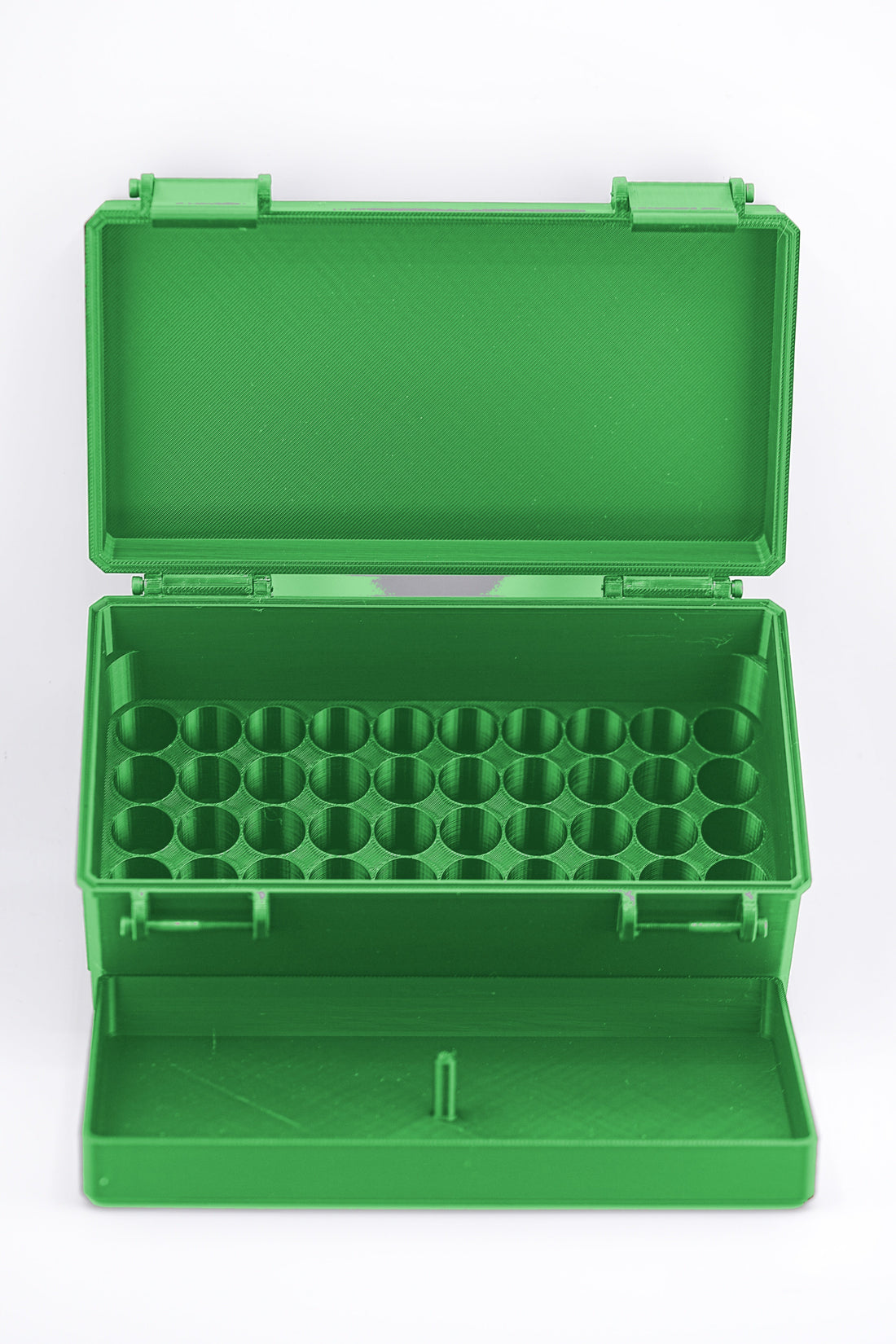 Modular Case fits 50 x 3ml Vials Plus a Storage Tray or Extra 50 Vial Tray for 100 total Vial Slots - Cyber Green