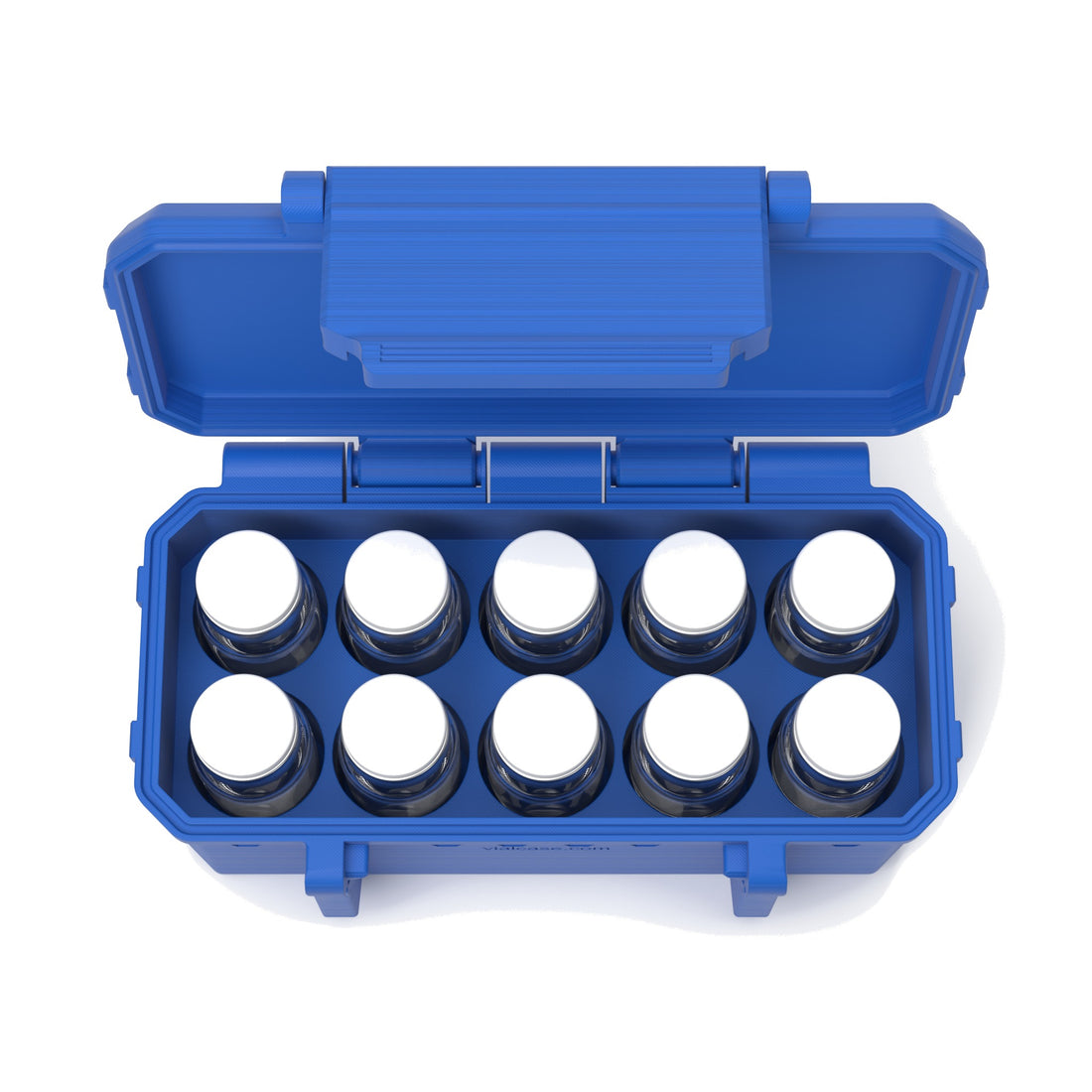 10 x 10 mL vial case - Cobalt Blue (vials shown, not included)