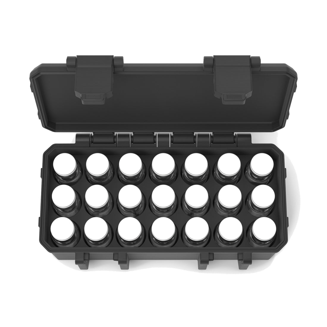 21 x 10 mL vial case - Black (vials shown, not included)