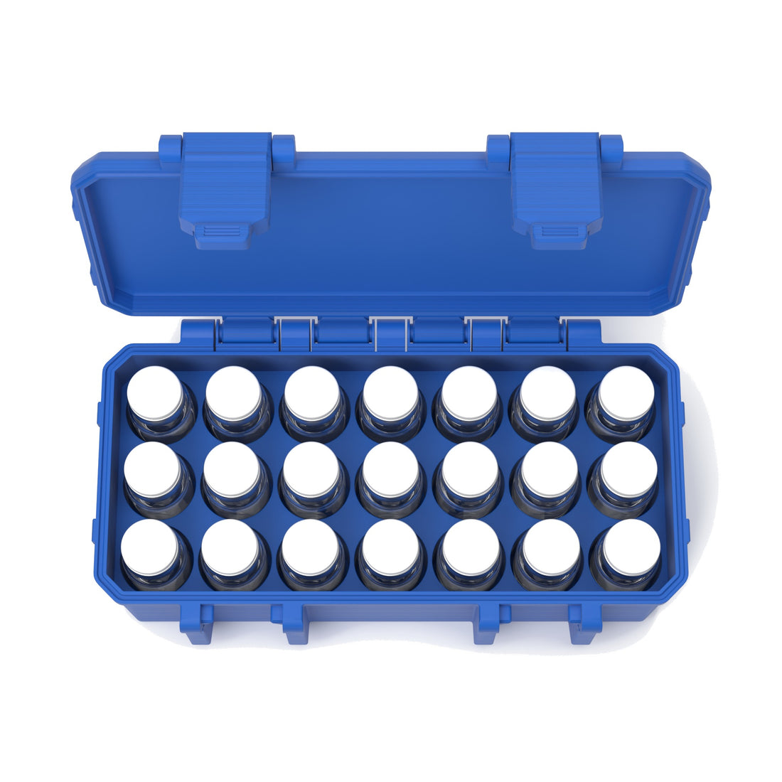 21 x 10 mL vial case - Cobalt Blue (vials shown, not included)