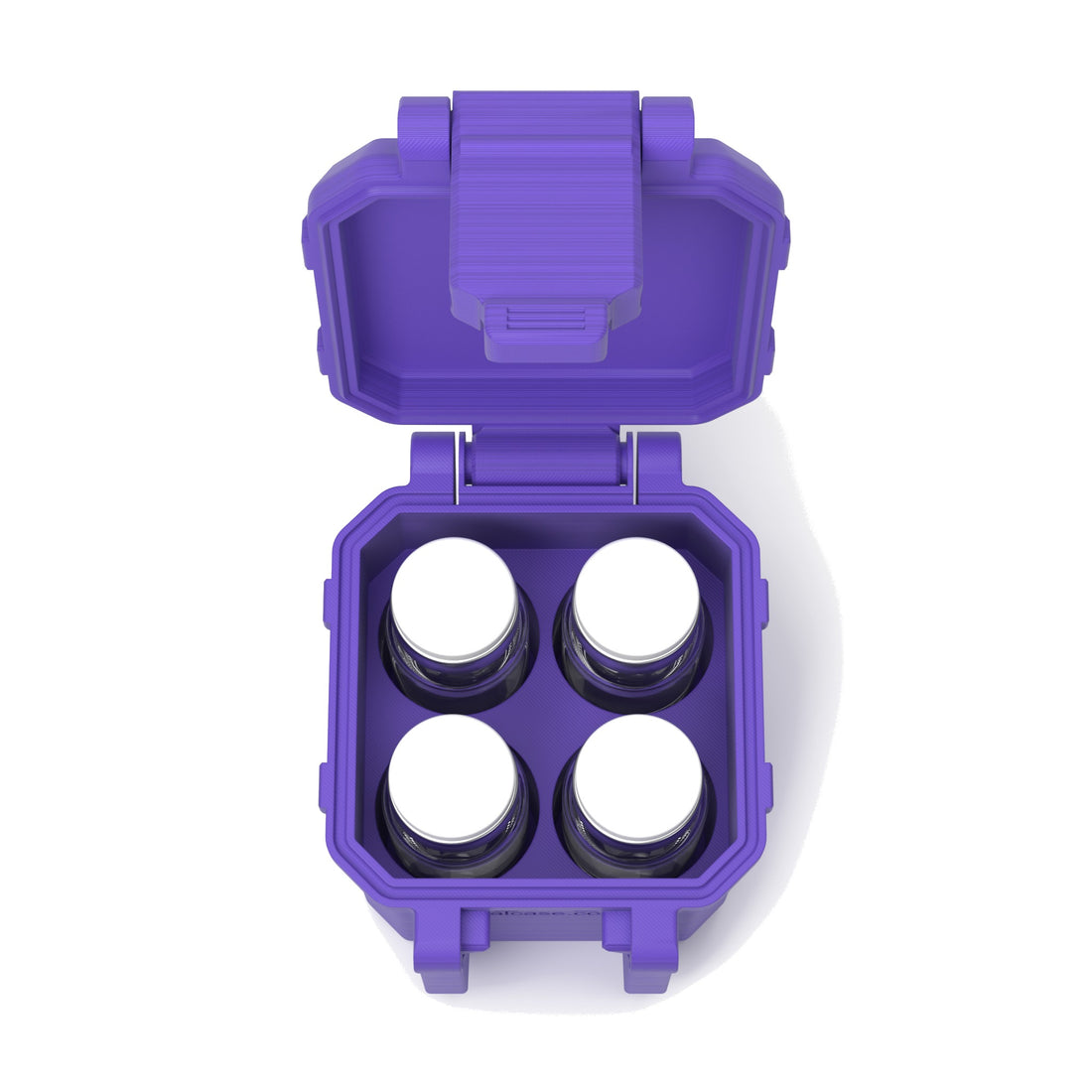 4 x 10 mL vial case - Purple (vials shown, not included)