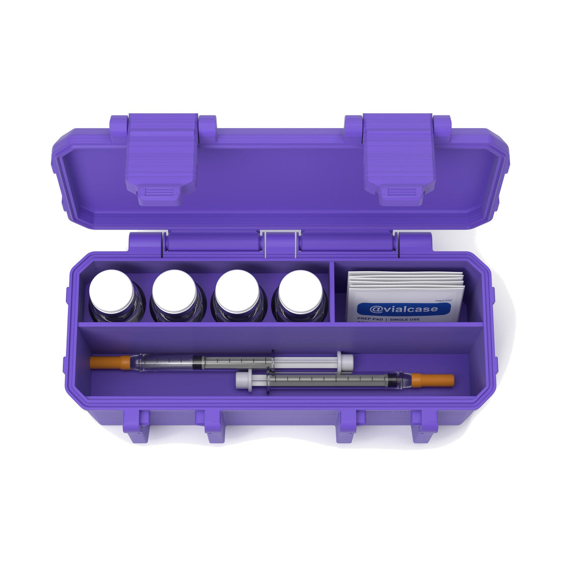 4 x 10 mL + storage vial case - Purple (vials shown, not included)
