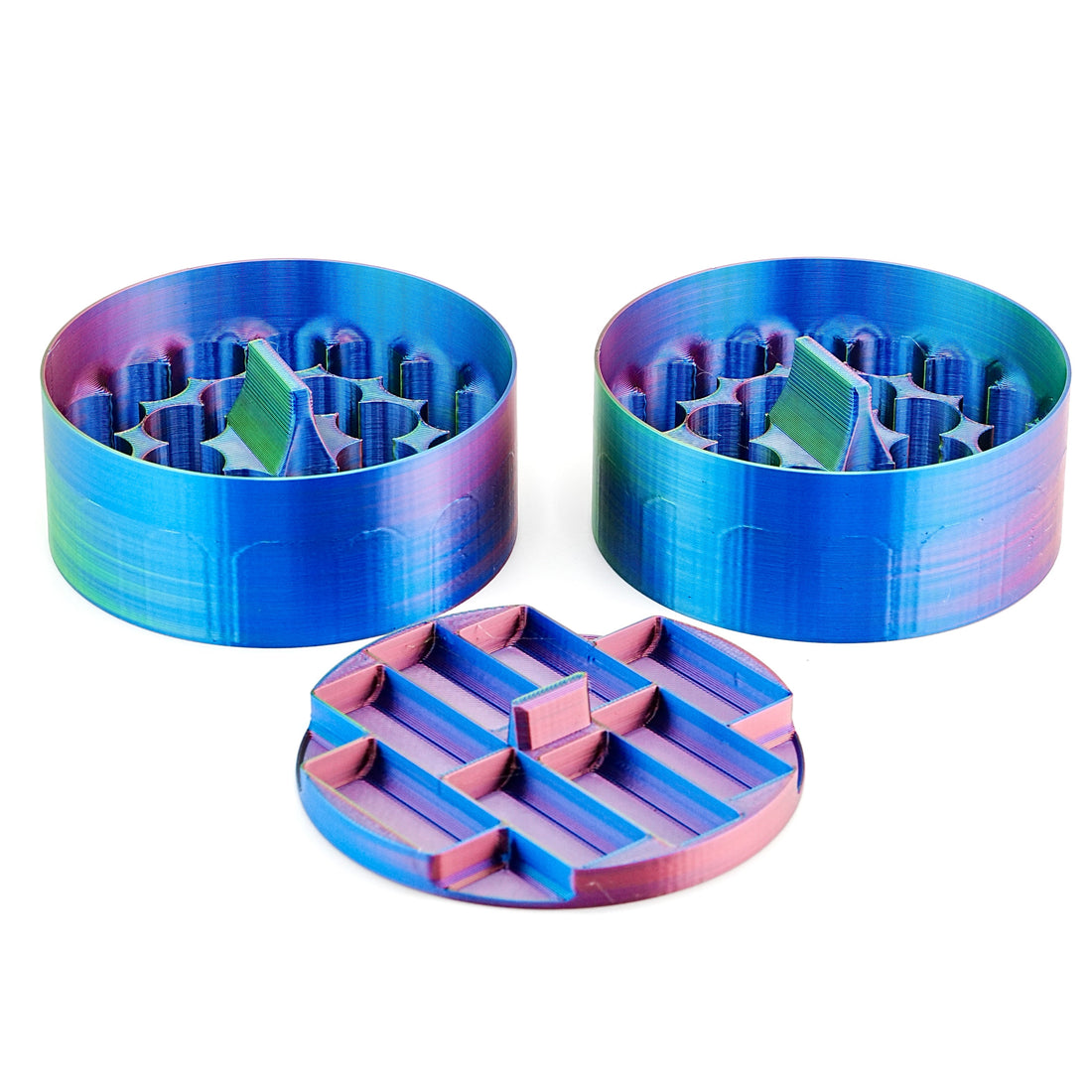 54-slot 3 ml vial inserts, side view of case depth and hinges