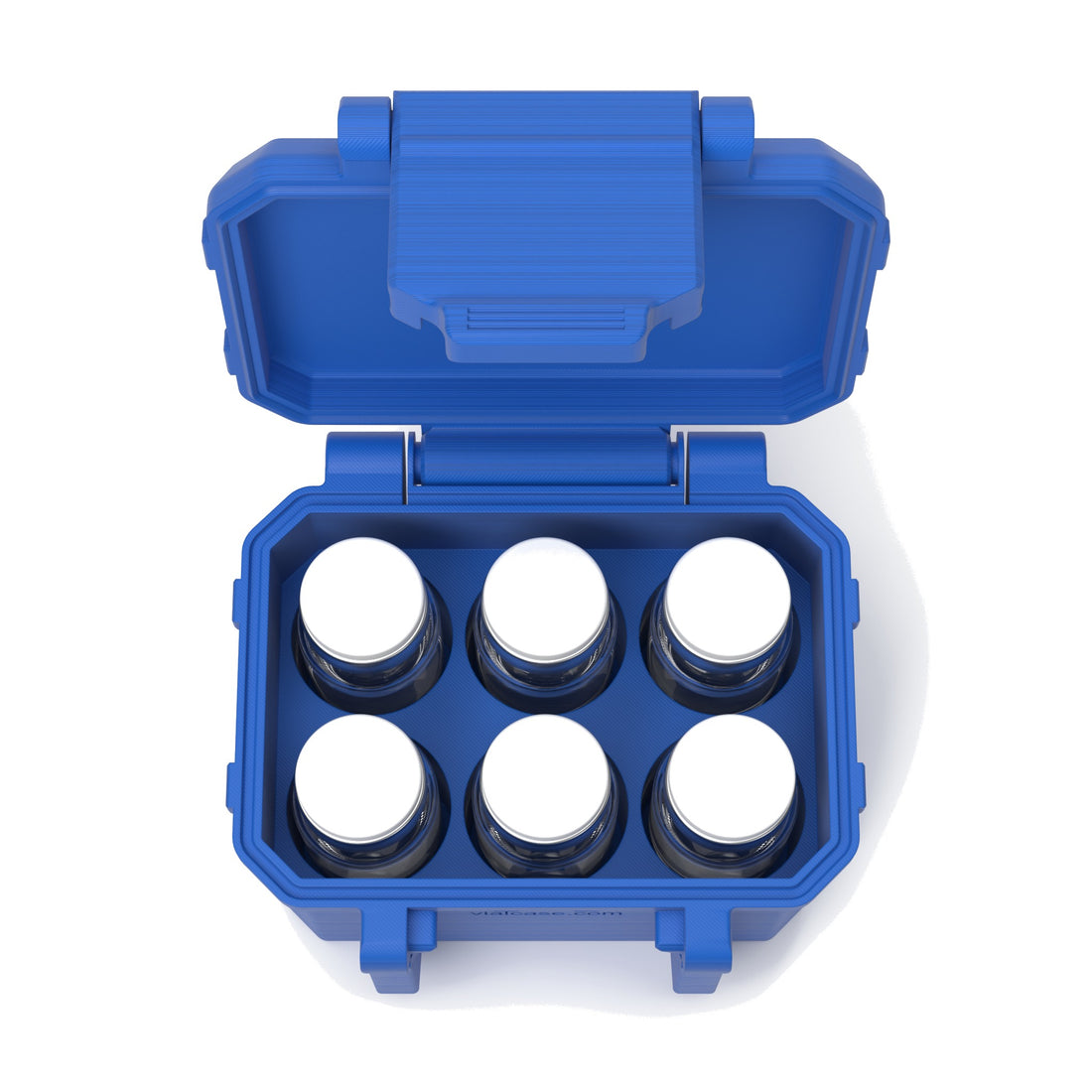 6 x 10 mL vial case - Cobalt Blue (vials shown, not included)