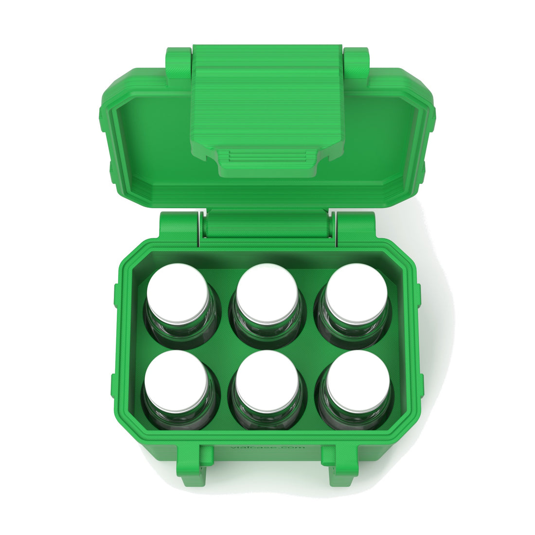 6 x 10 mL vial case - Cyber Green (vials shown, not included)