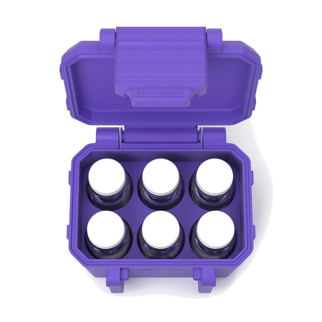 6 x 10 mL vial case - Purple (vials shown, not included)