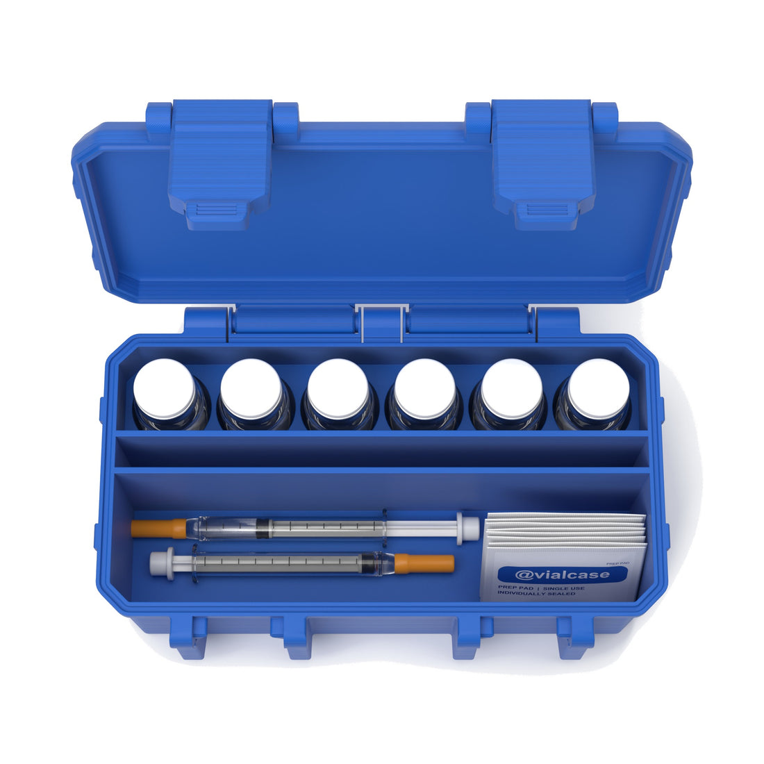 6 x 10 mL + storage vial case - Cobalt Blue (vials shown, not included)
