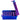Blue plastic container with multiple compartments on a white background