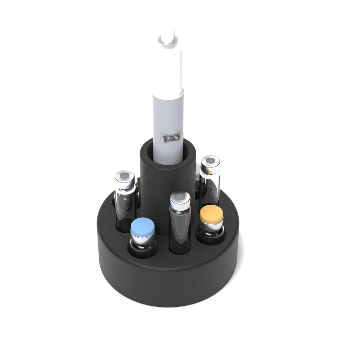 Staged: VialCase Cartridge Station 4 Cartridges in Black - items shown are not included