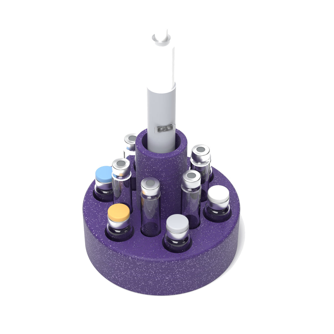 Staged: VialCase Cartridge Station 6 Cartridges in Galaxy Purple - items shown are not included