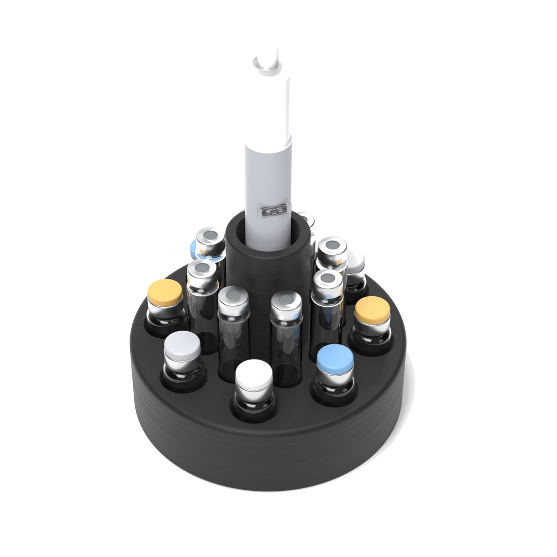 Staged: VialCase Cartridge Station 8 Cartridges in Black - items shown are not included