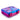 Colorful geometric-patterned box on a white background