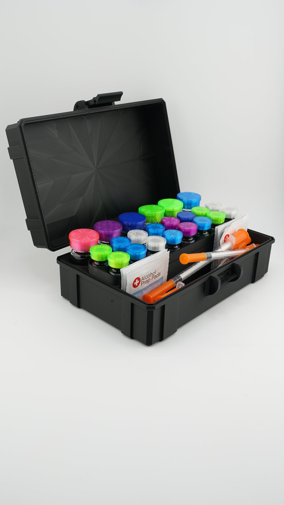 Pro Mini Vial Vault interior detail — secure upright slot design