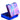 Blue and iridescent compact case on a white background