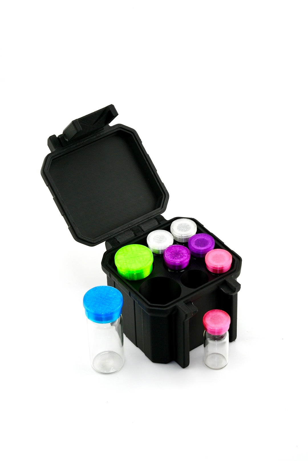 6-slot 3 ml vial organizer, front view