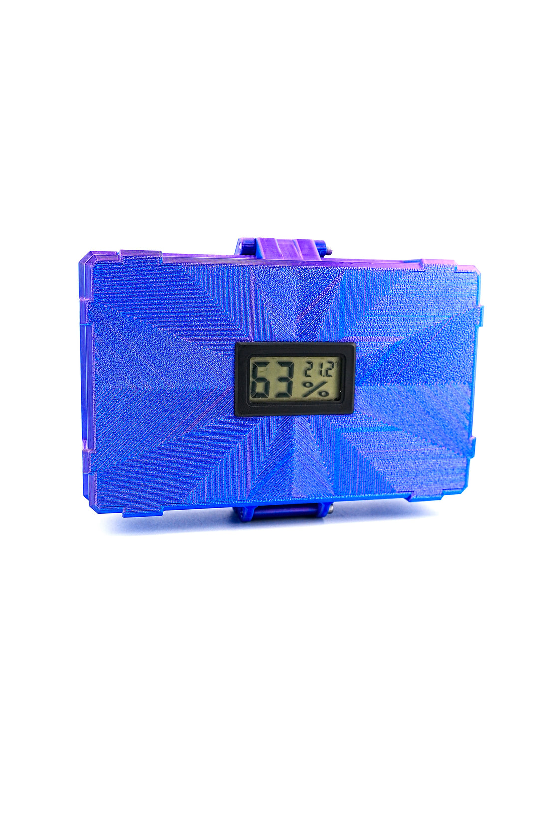 8-slot 3 ml vial case, close-up of latch and closure detail