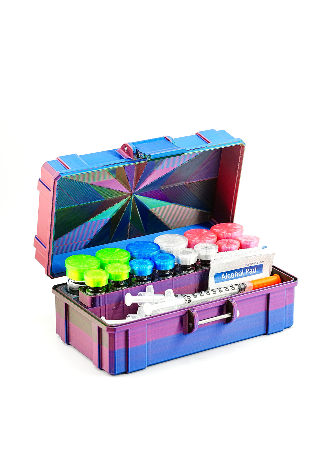 6-slot 10 ml vial organizer, front view