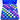 Blue case with compartments containing colorful markers on a white background