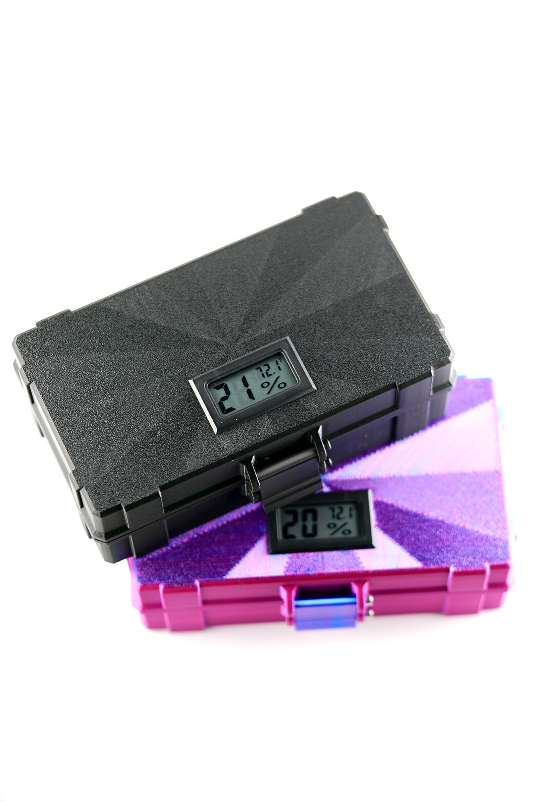 TempView mixed vial case with integrated temperature monitor — 6-slot 10 ml and 8-slot 3 ml vial organizer