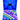 Blue plastic case with colorful bottles inside on a white background