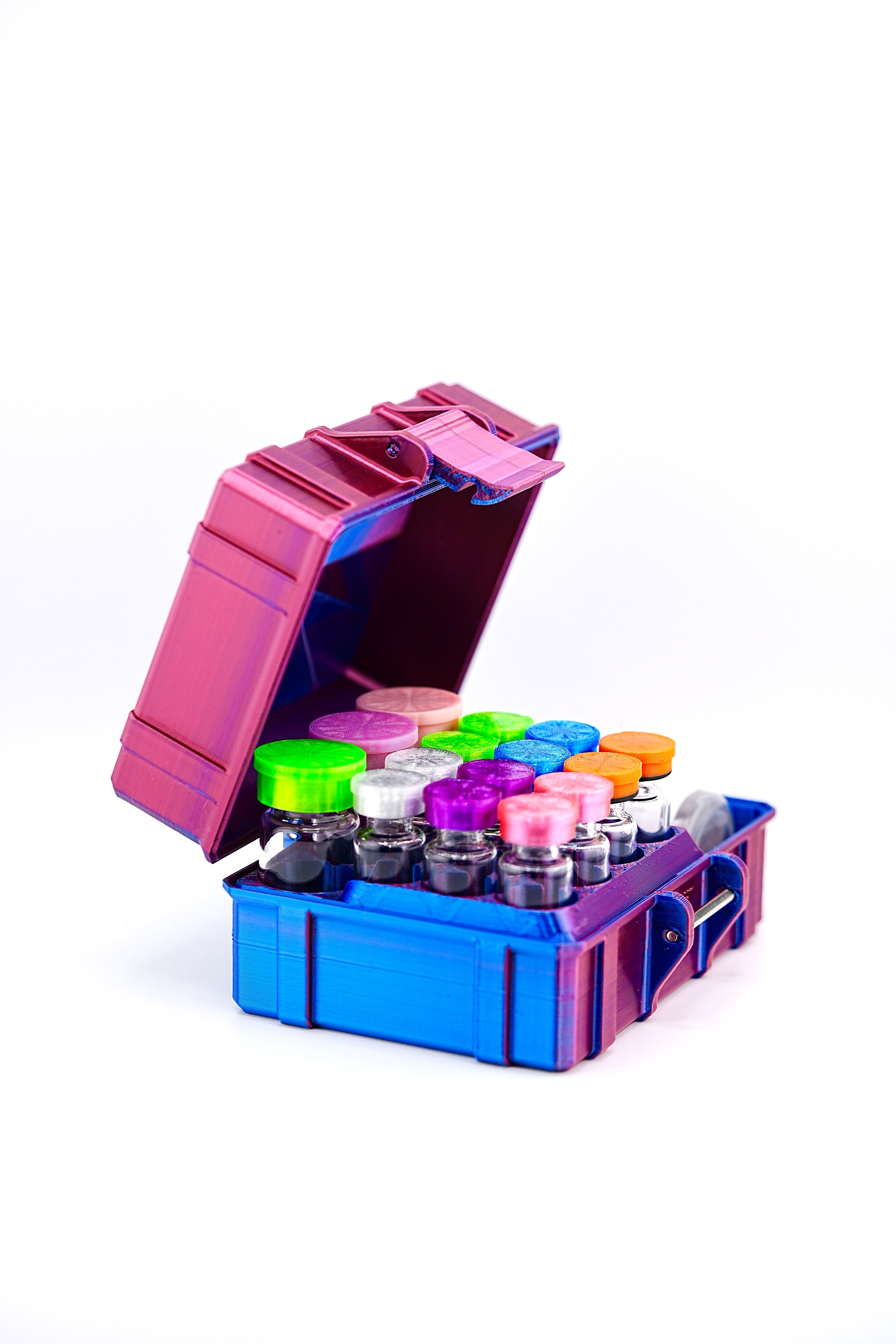 Mixed Vial Case | 12-Slot 3 ml Vial Case, 3-Slot 10 ml Vial Case + 1 BAC | Organizer for GLP-1, Peptides, Research