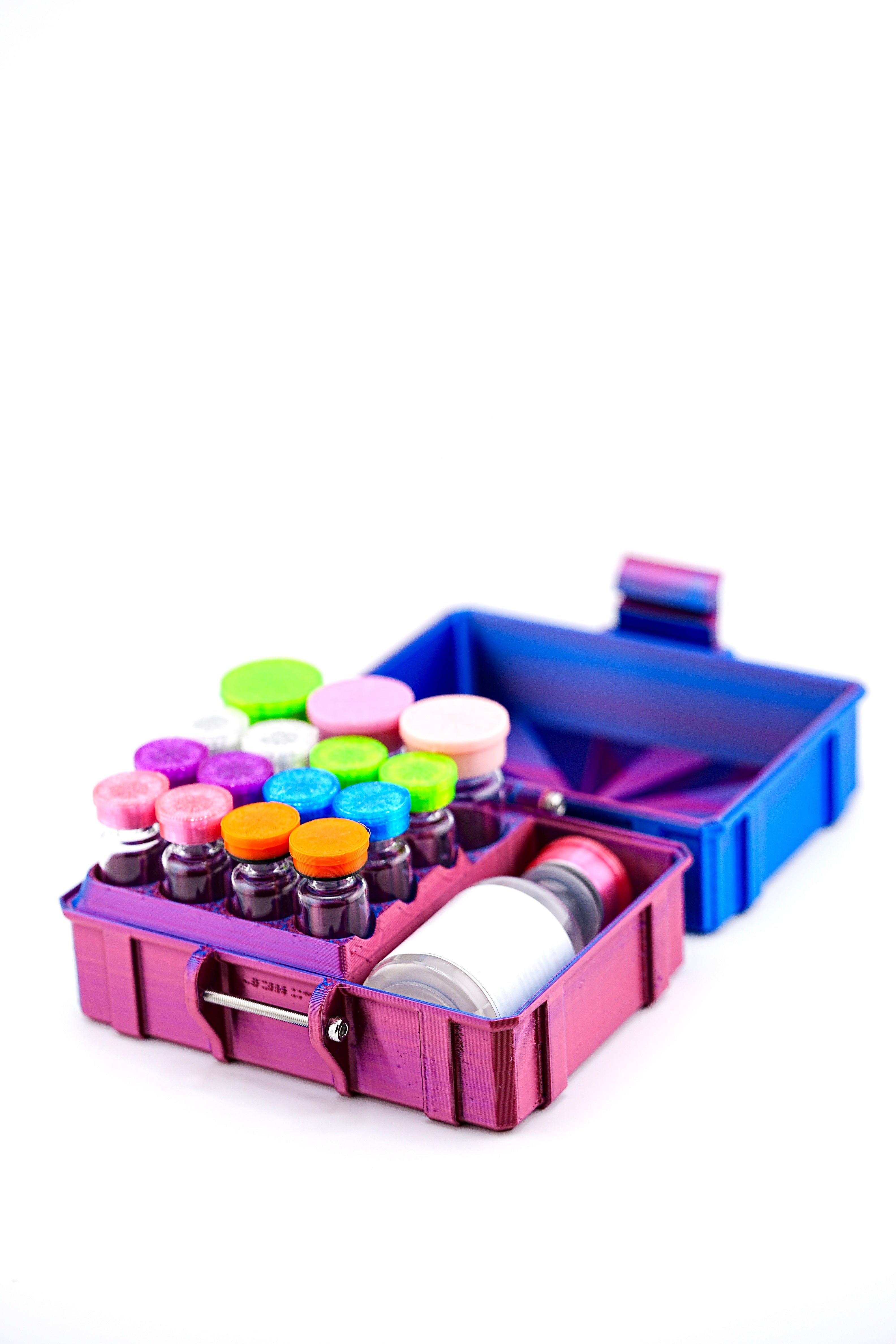 Mixed Vial Case | 12-Slot 3 ml Vial Case, 3-Slot 10 ml Vial Case + 1 BAC | Organizer for GLP-1, Peptides, Research