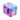 Colorful geometric-patterned box on a white background