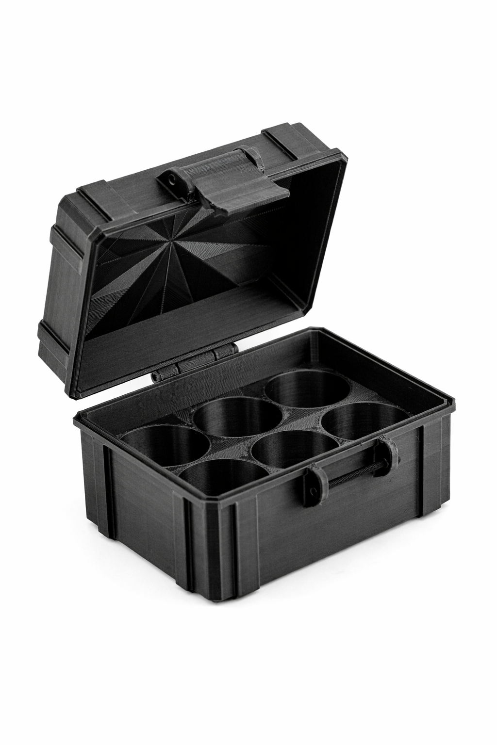Black 6-Slot 30 ml Hosperia BAC Vial Case — full product shot