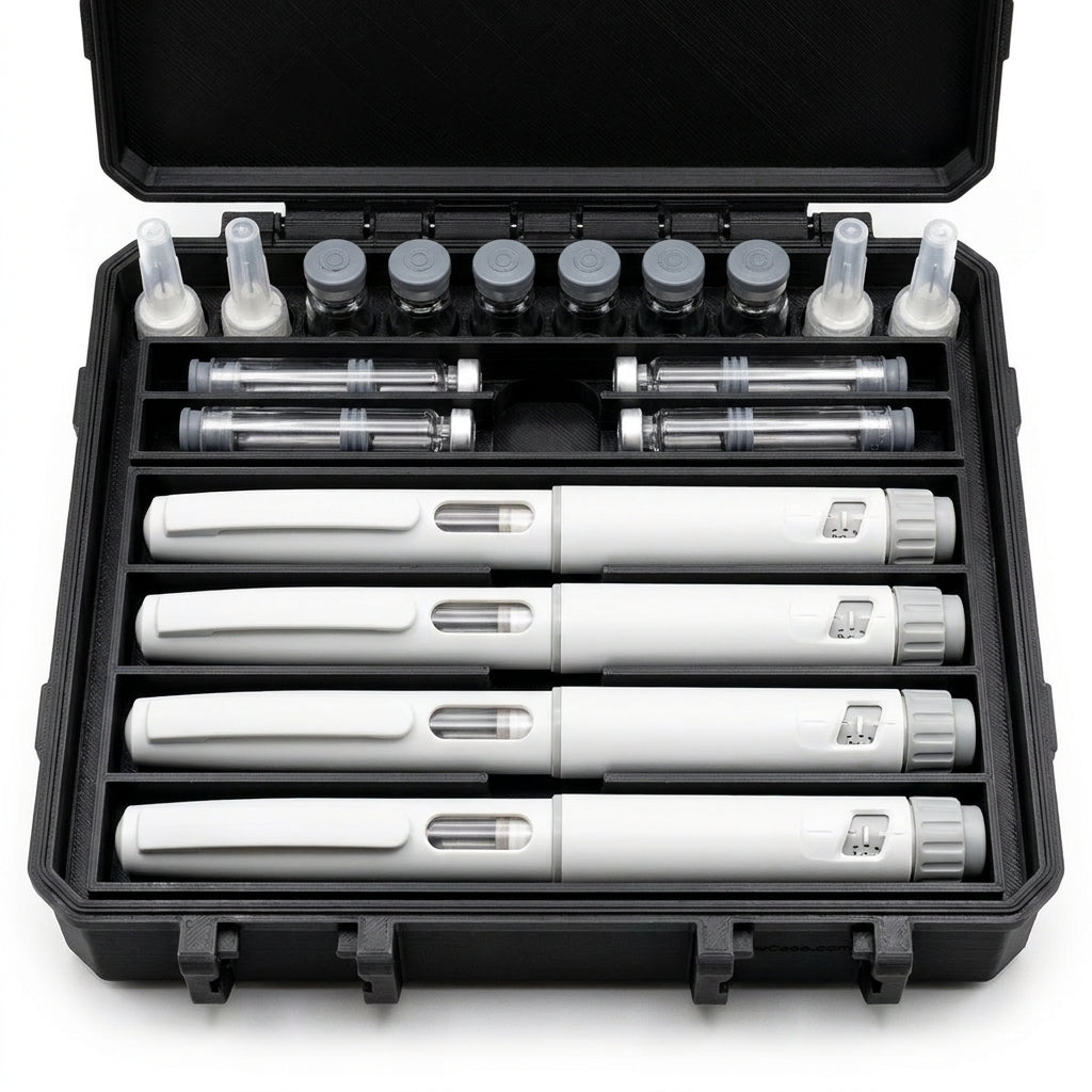 Injection Pen Case 4 Pens - shown filled (items not included)