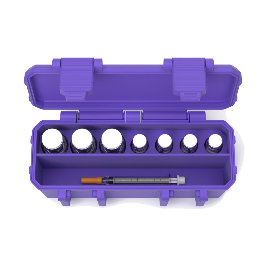 AIO Small vial case - 3 x 10 mL + 4 x 3 mL - Purple