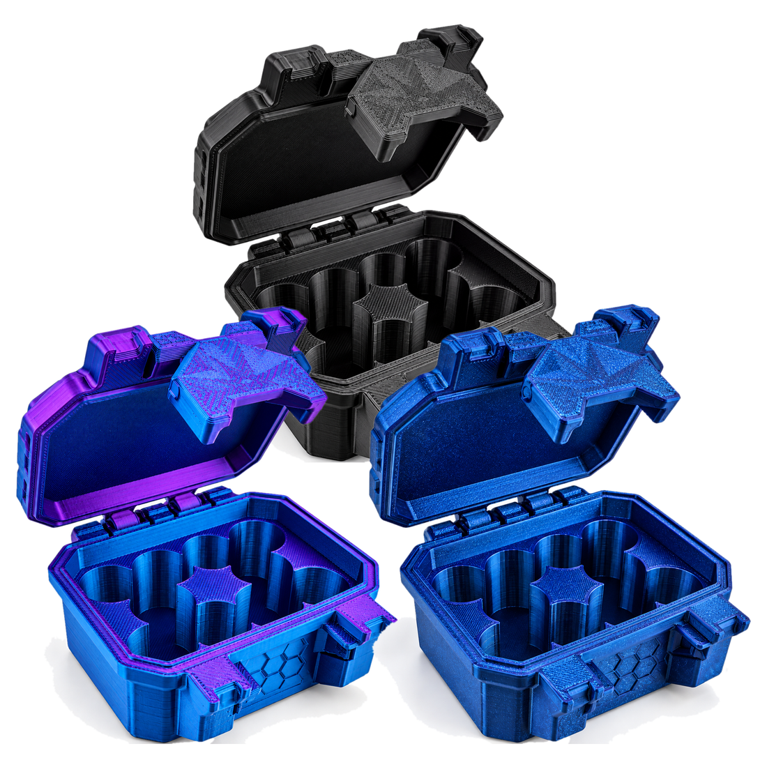 10-Slot 3 mL Vial Case - Black, RGB Metallic and Galaxy Blue