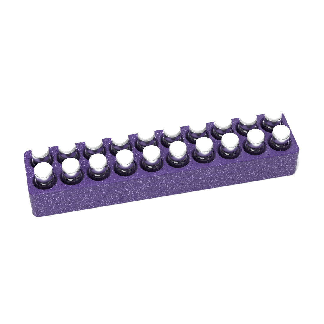 Staged: VialCase Fridge Tray 20 x 3 mL in Galaxy Purple - vials shown are not included