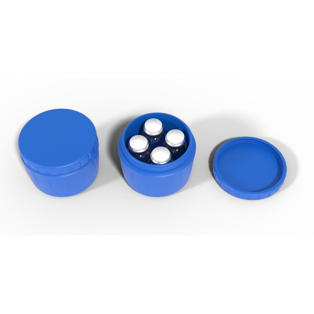 Round screw-top vial jar 4 x 10 mL - Cobalt Blue