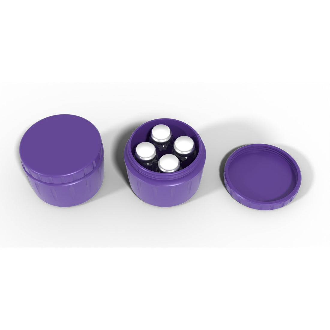 Round screw-top vial jar 4 x 10 mL - Galaxy Purple