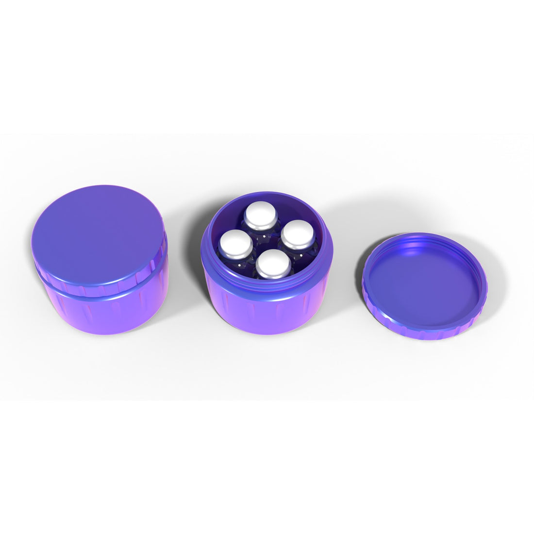 Round screw-top vial jar 4 x 10 mL - RGB Metallic