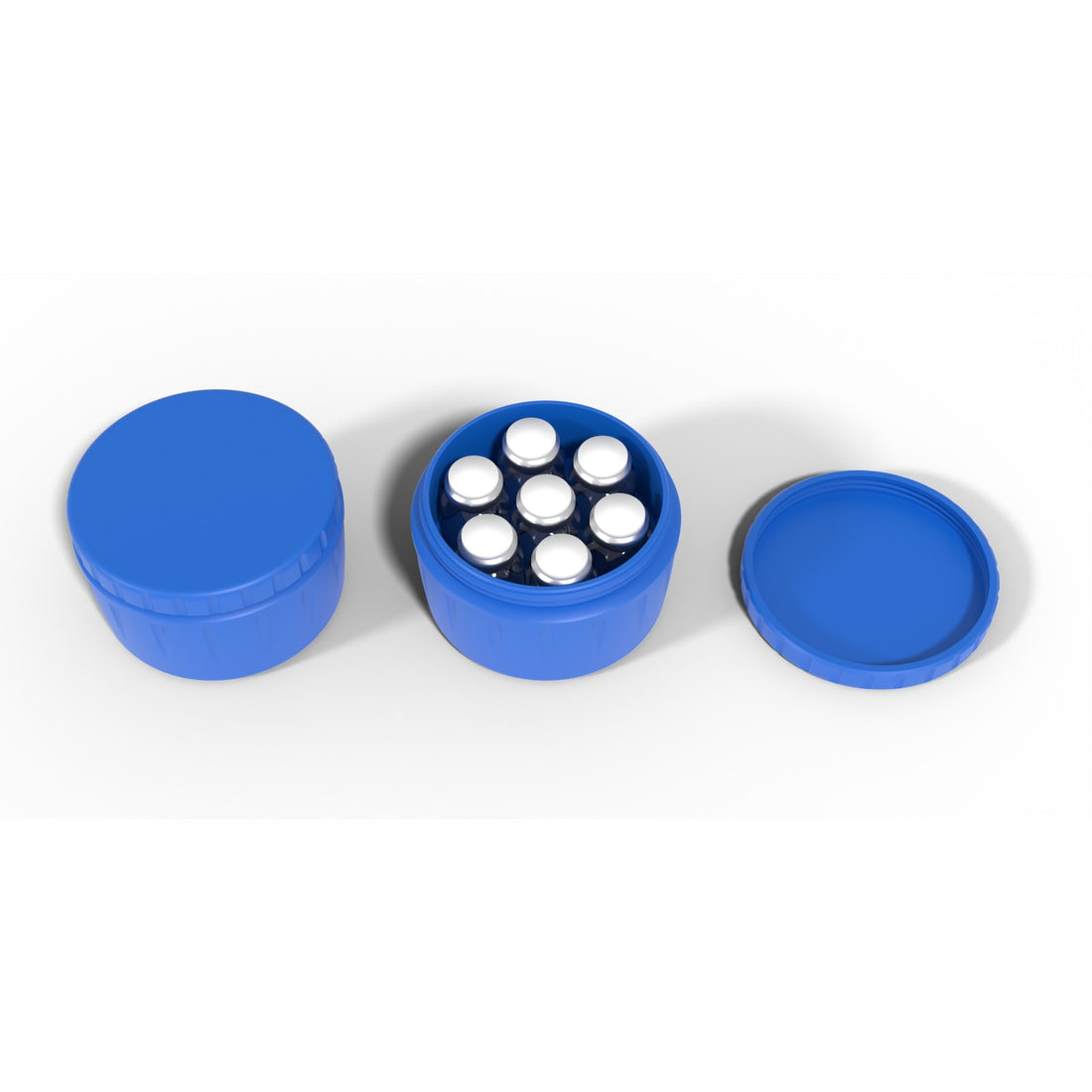 Round screw-top vial jar 7 x 10 mL - Cobalt Blue