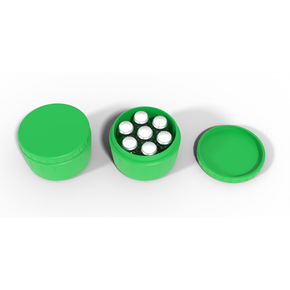 Round screw-top vial jar 7 x 10 mL - Cyber Green