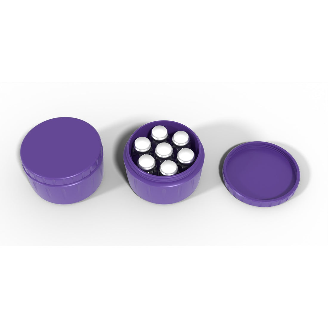 Round screw-top vial jar 7 x 10 mL - Galaxy Purple