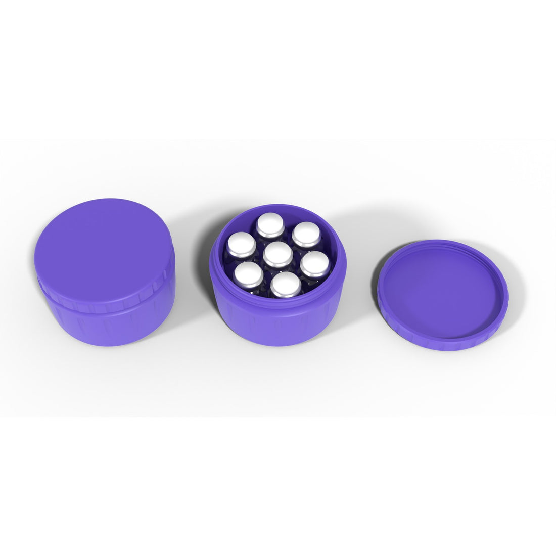 Round screw-top vial jar 7 x 10 mL - Purple