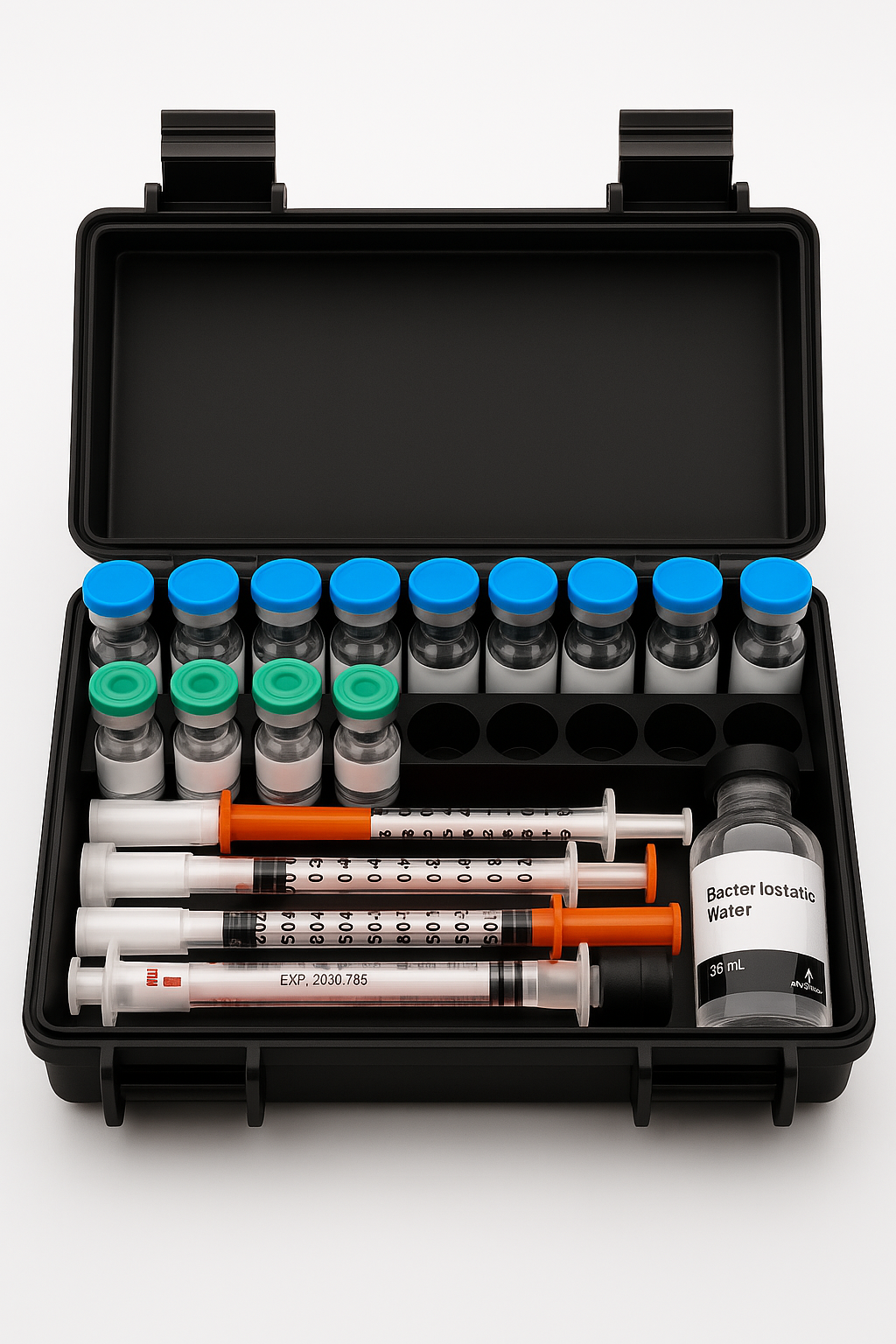 The Ultimate GLP1 Storage Solution – Peptide Travel Case for 20 x 3ml Vials and Syringes