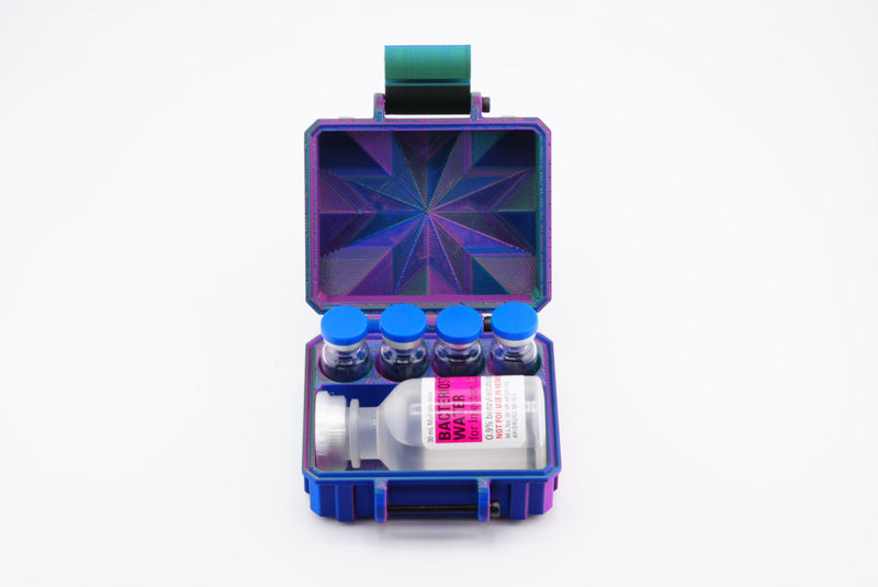 BAC water peptide case holds 4 x 3ml vials