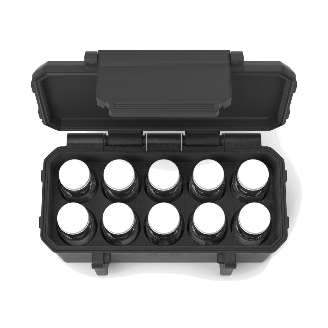 10 x 10 mL vial case - Black (vials shown, not included)