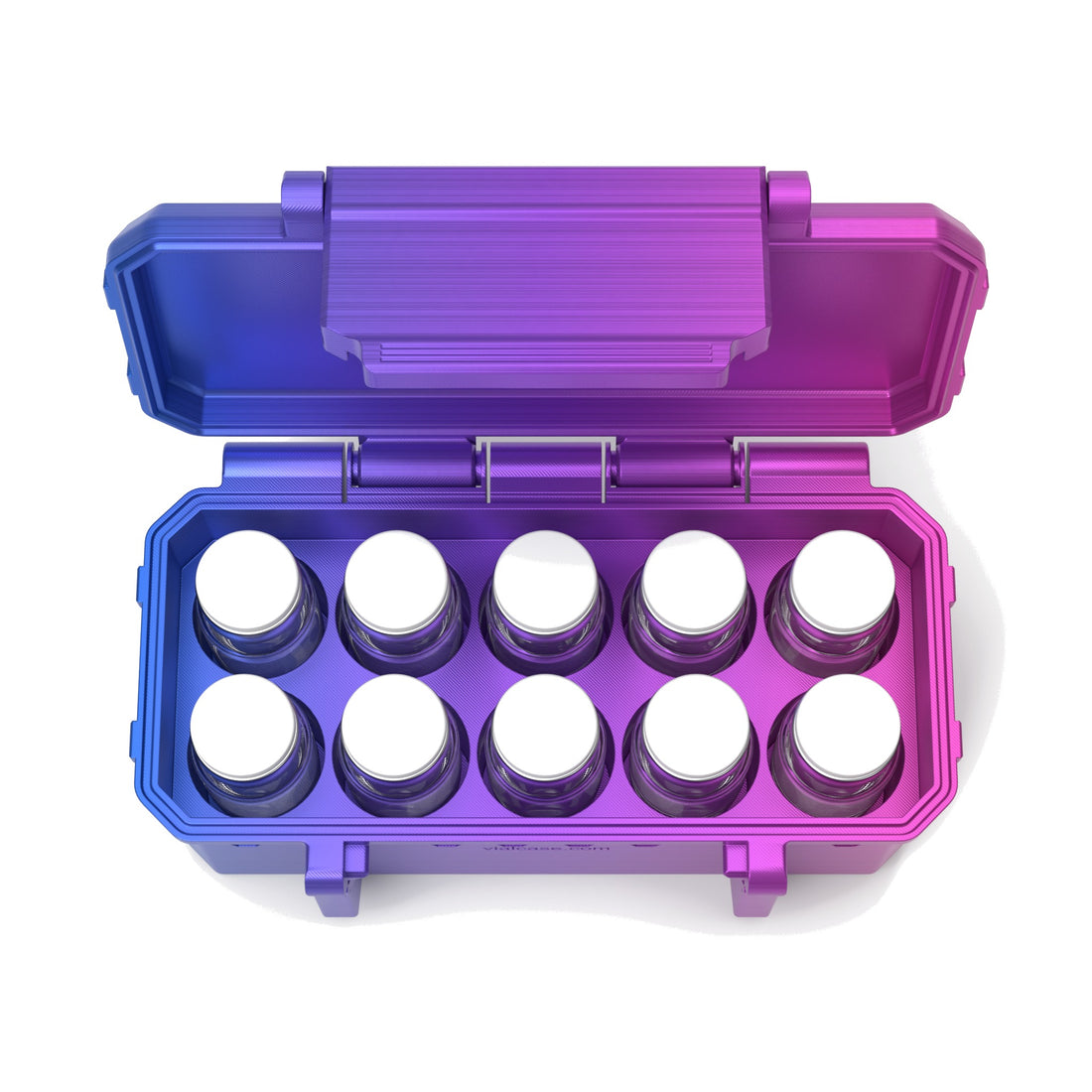 10 x 10 mL vial case - RGB Metallic (vials shown, not included)