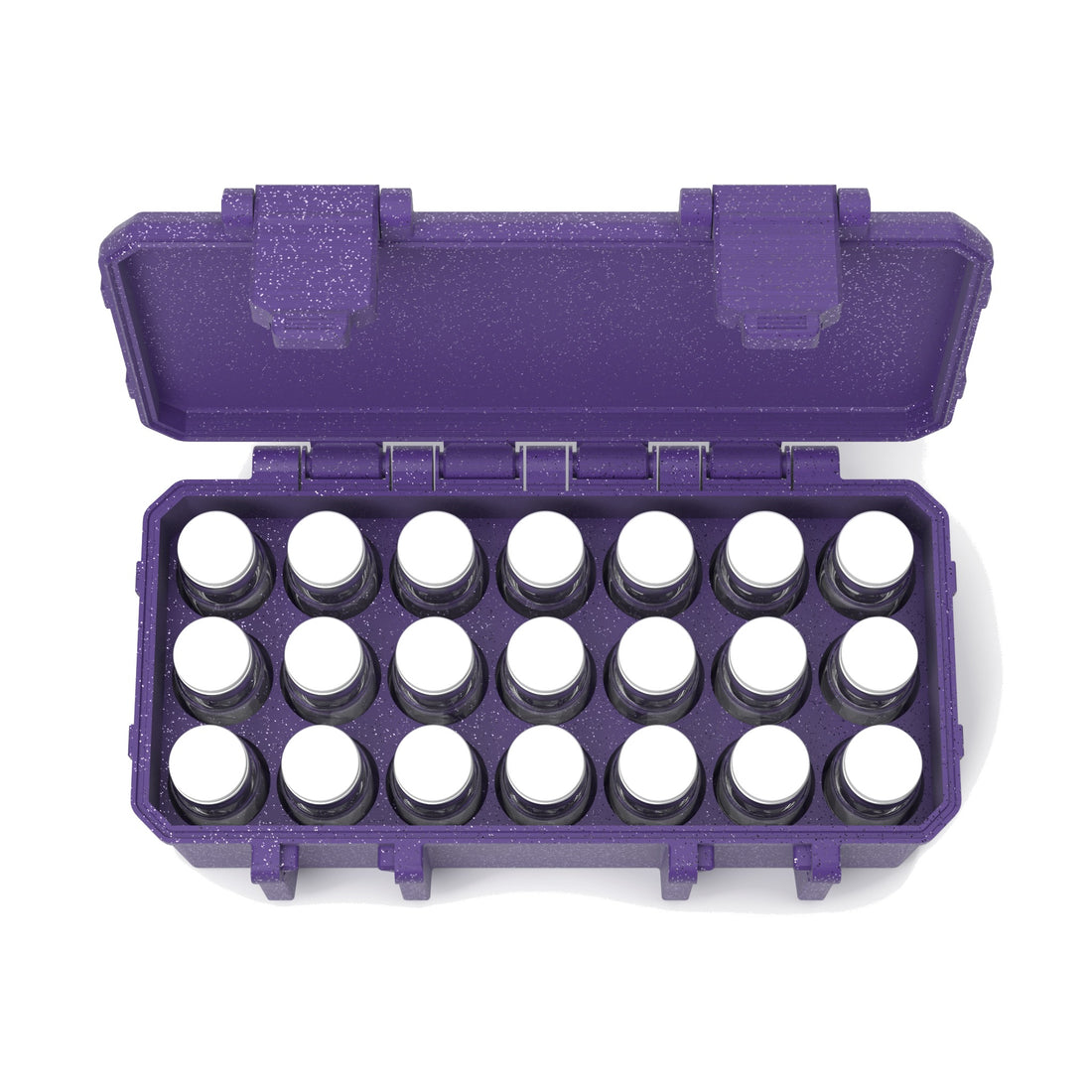 21 x 10 mL vial case - Galaxy Purple (vials shown, not included)