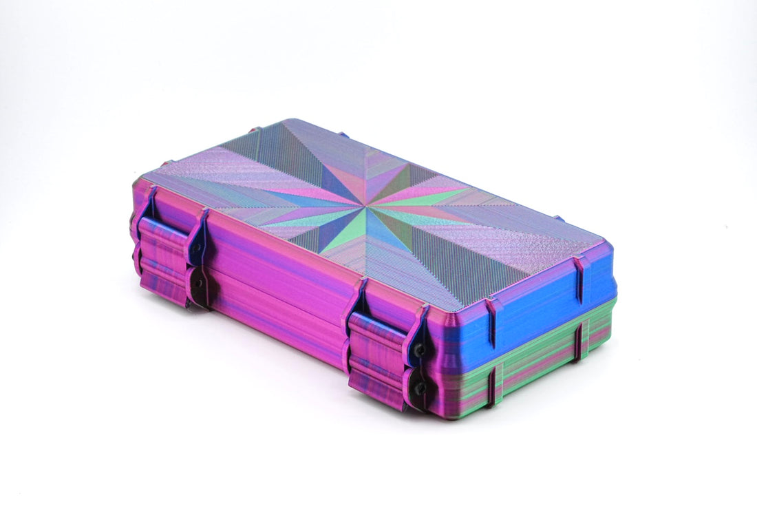 50-slot 3 ml vial organizer, opened to reveal interior storage slots