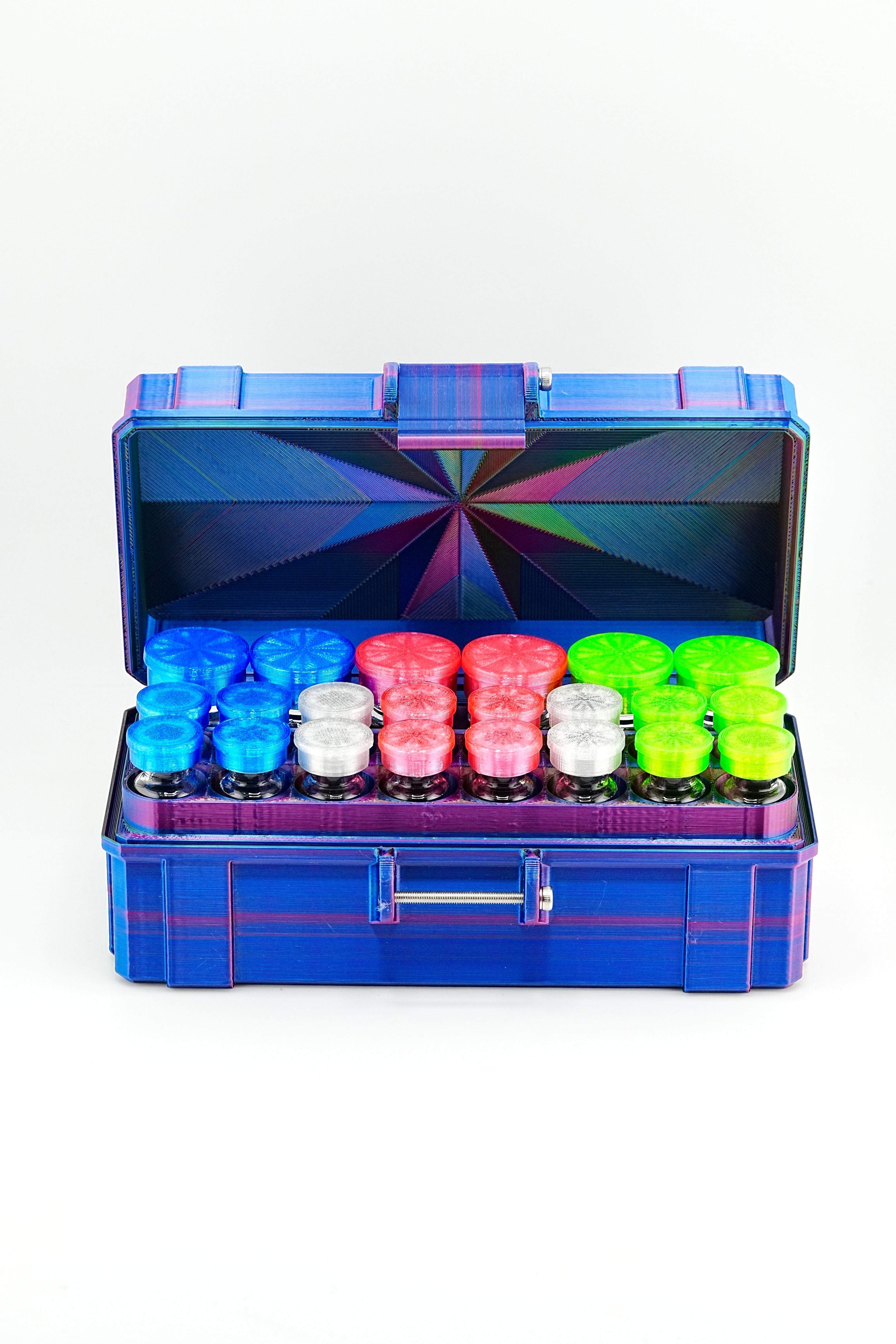 Mixed Vial Case | 16-Slot 3 ml Vial Case & 6-Slot 10 ml Vial Case Slots | Organizer for GLP-1, Peptides, Research