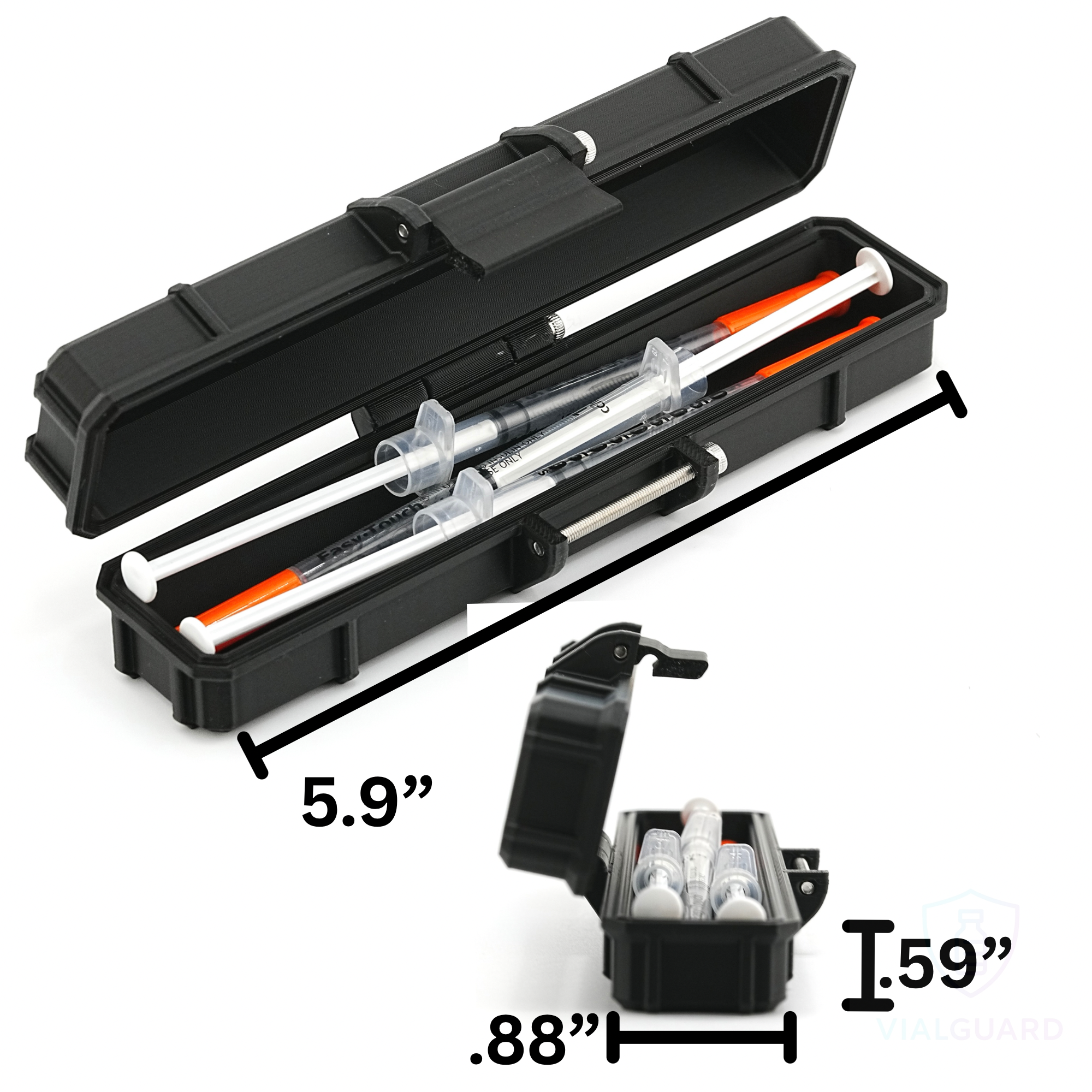 Mini Syringe Travel Case | Preloaded Storage | Travel Syringe Organizer for GLP-1 & Peptides