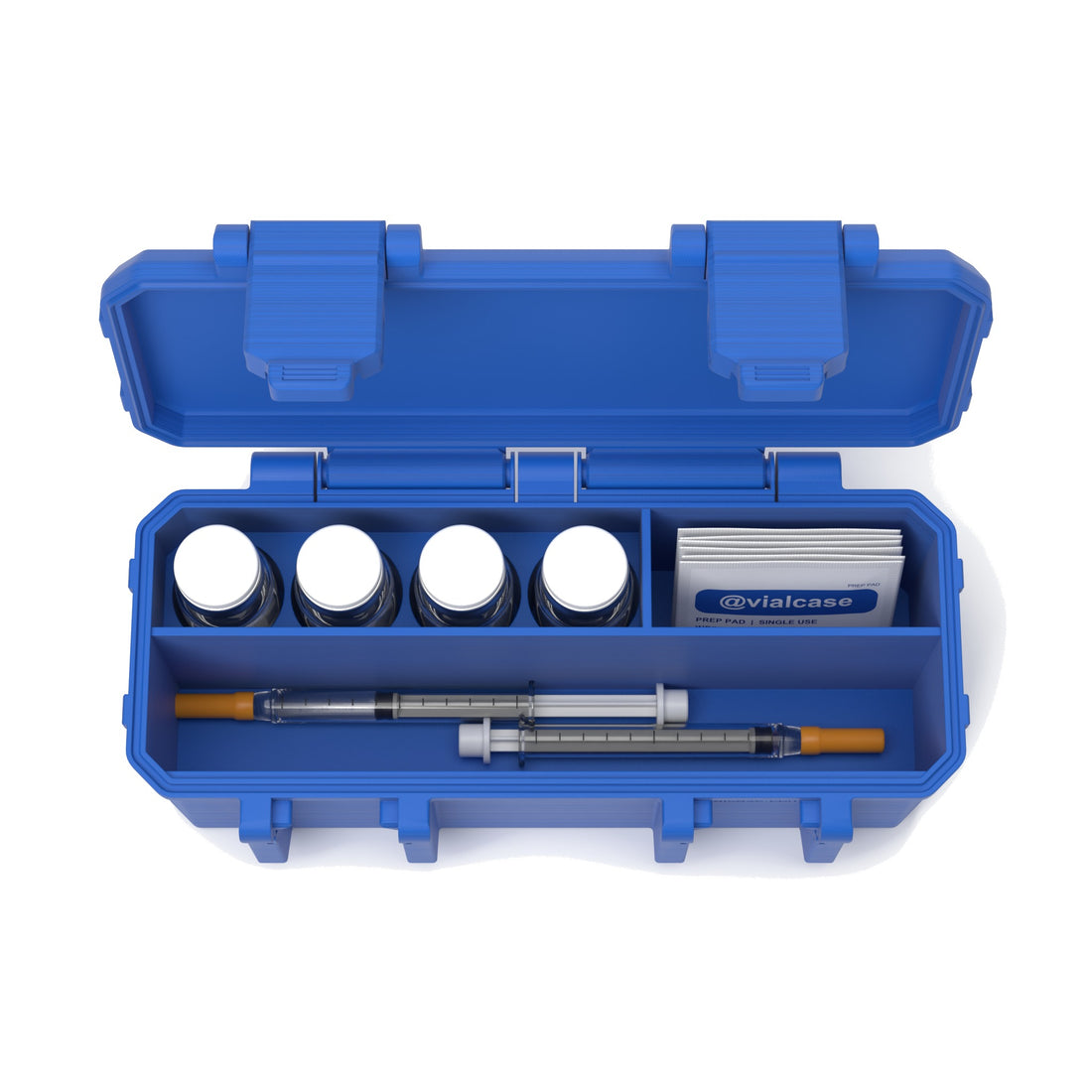 4 x 10 mL + storage vial case - Cobalt Blue (vials shown, not included)