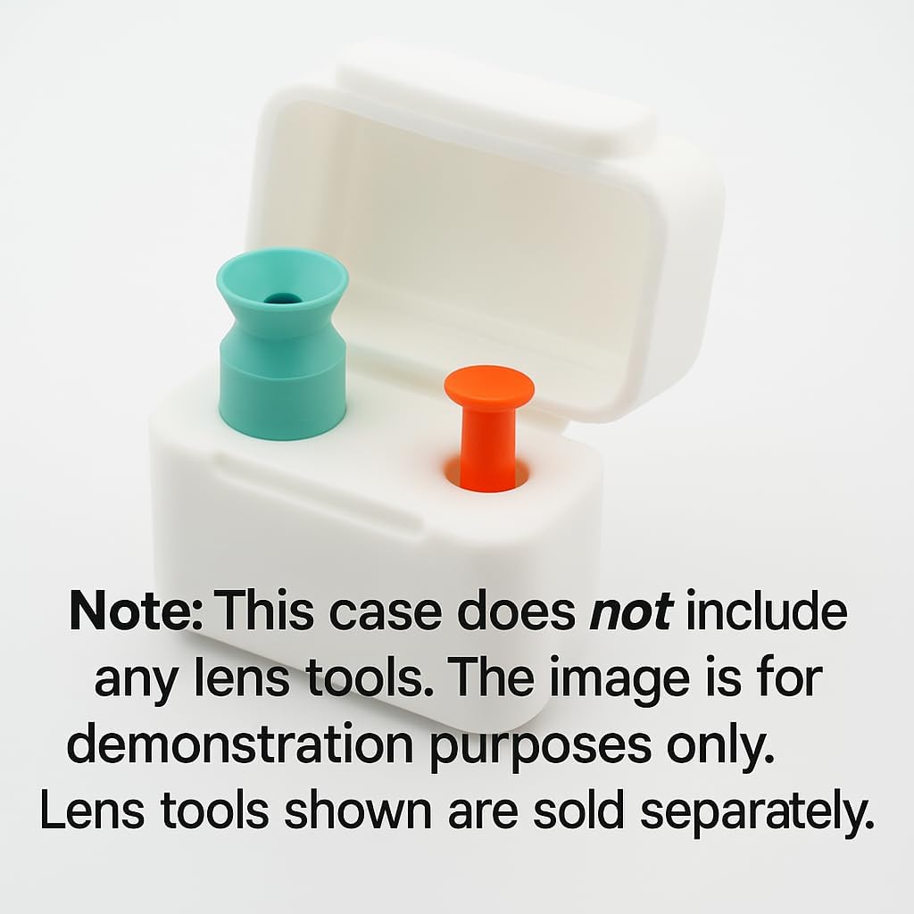 2 Pack - Scleral Lens Tool Organizer Case tool organizer case, side view of case depth and hinges