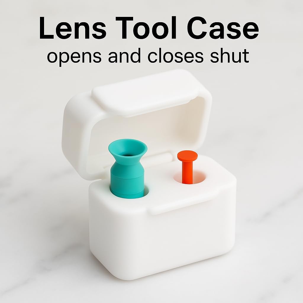 2 Pack - Scleral Lens Tool Organizer Case tool organizer case, top-down view of slot layout
